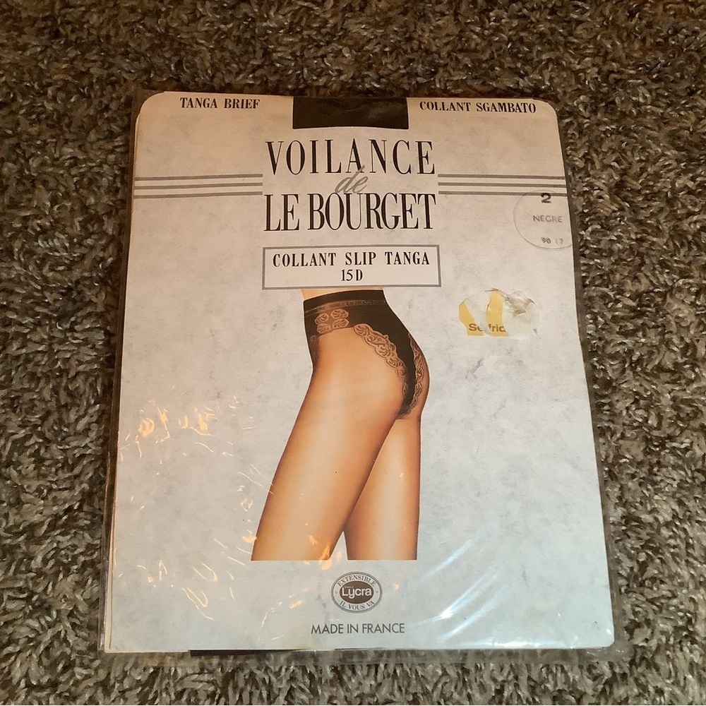 Le Bourget voilance tanga brief tights, 15 denier, color black, size: M